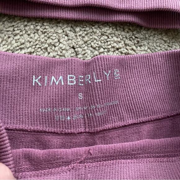 Kimberly C Ribbed Tank Bike Short Set Mauve Size Small - Picture 3 of 6